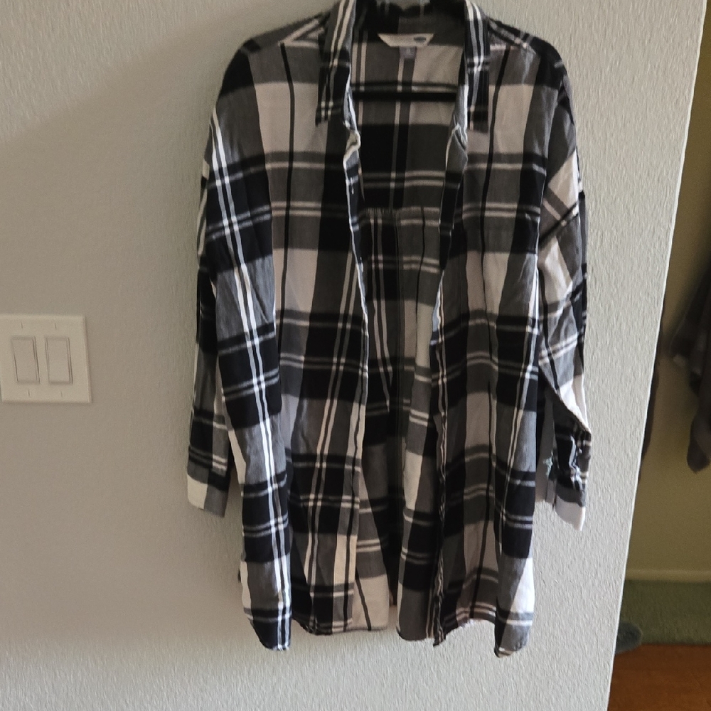 Men's Black and White Plaid Jacket